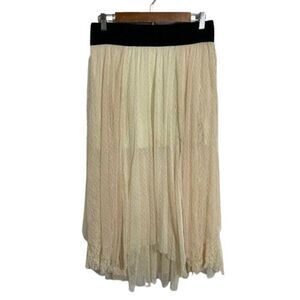 VTG Free People Sugar Plum Tutu Skirt S Ivory Layered Asymmetrical Whimsy Fairy
